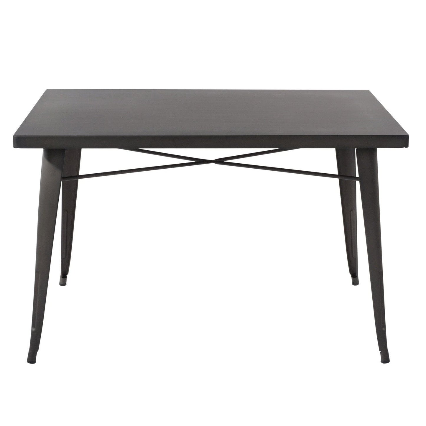 32" Gunmetal Gray Rectangular Sleek and Chic Dining Table