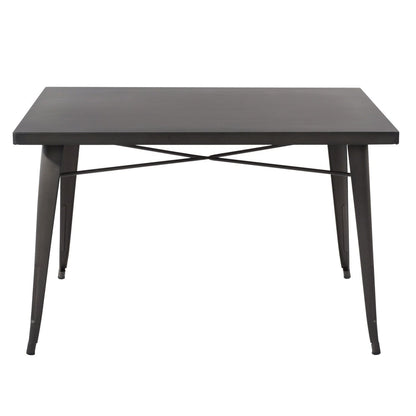 32" Gunmetal Gray Rectangular Sleek and Chic Dining Table