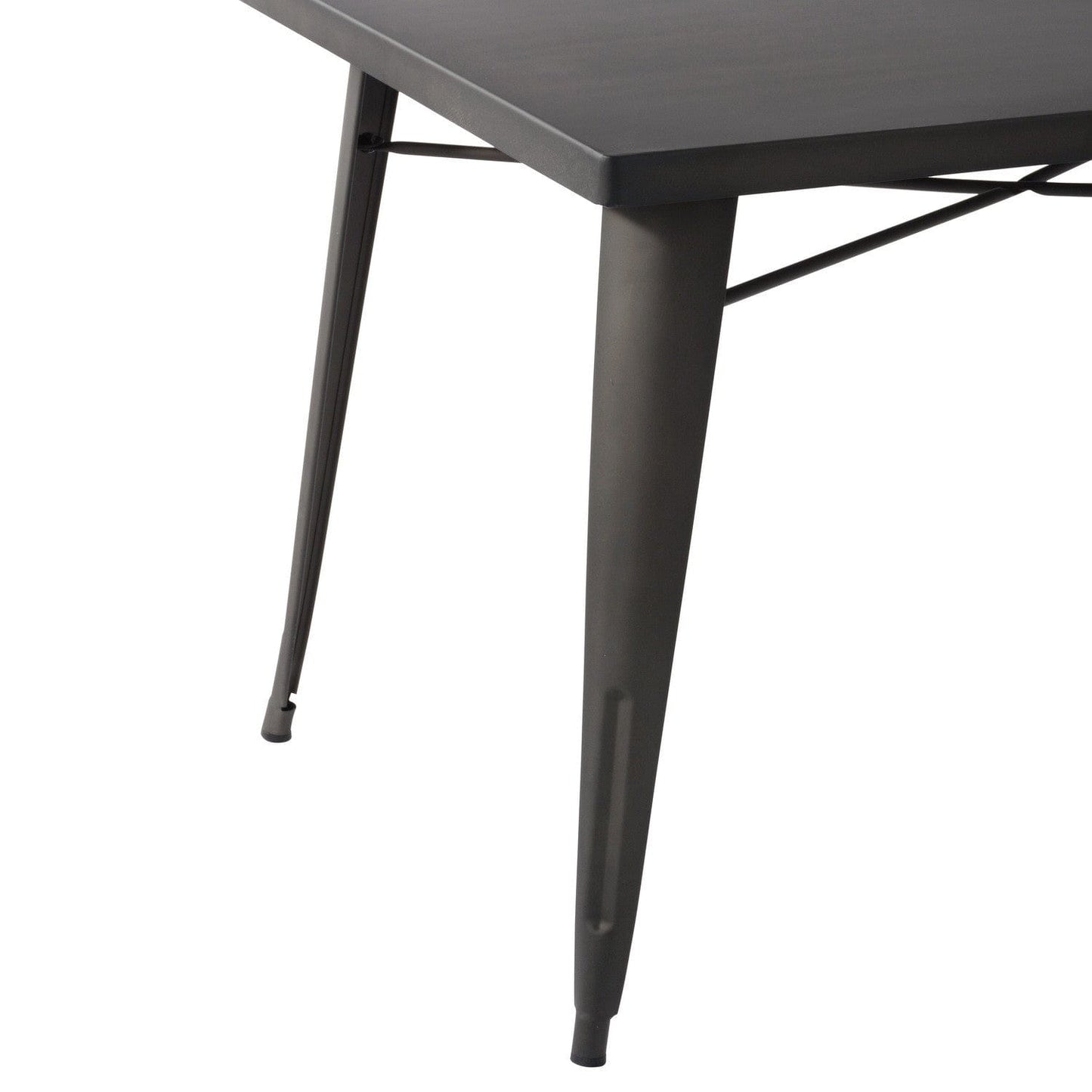32" Gunmetal Gray Rectangular Sleek and Chic Dining Table