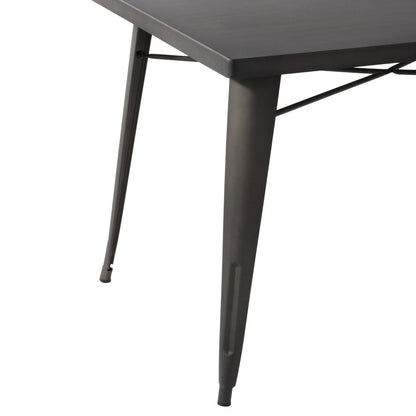 32" Gunmetal Gray Rectangular Sleek and Chic Dining Table