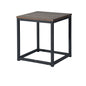 16" Black And Dark Brown Manufactured Wood And Steel Square End Table