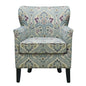 29" Blue Cream And Brown Polyester Blend Floral Arm Chair