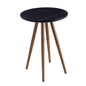 21" Gold And Distressed Black Manufactured Wood Round End Table