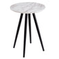 21" Black And White Faux Marble Manufactured Wood Round End Table