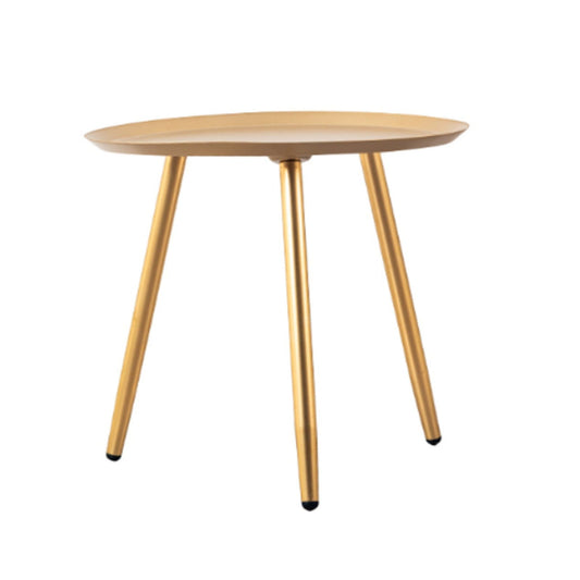 17" Golden Steel Tray Style Round End Table