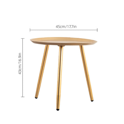 17" Golden Steel Tray Style Round End Table