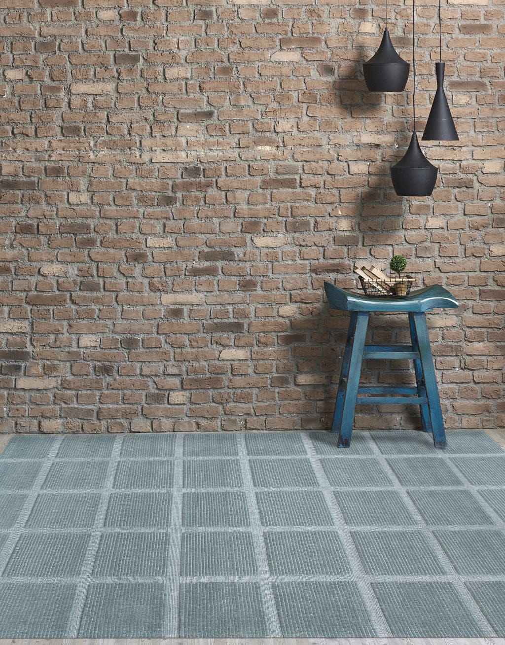 10' X 14' Blue Geometric Handmade Area Rug