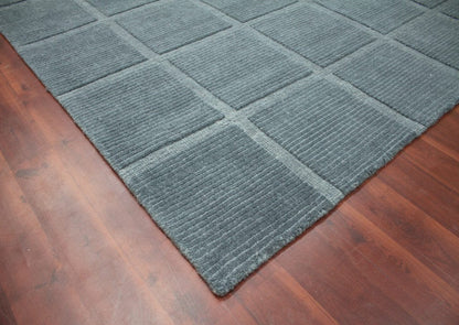 10' X 14' Blue Geometric Handmade Area Rug