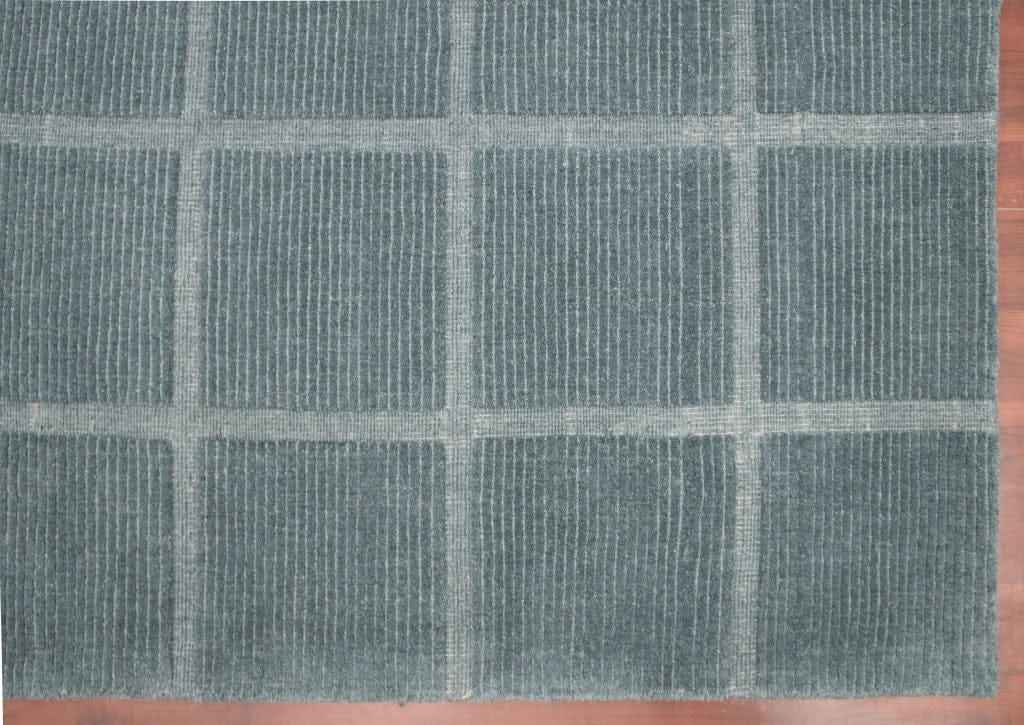 10' X 14' Blue Geometric Handmade Area Rug