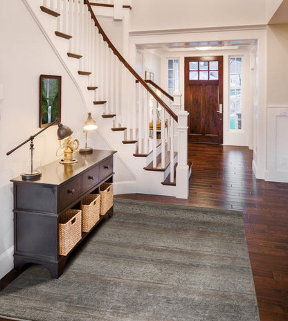 8' X 10' Tan Gold And Gray Paisley Hand Knotted Distressed Area Rug With Fringe