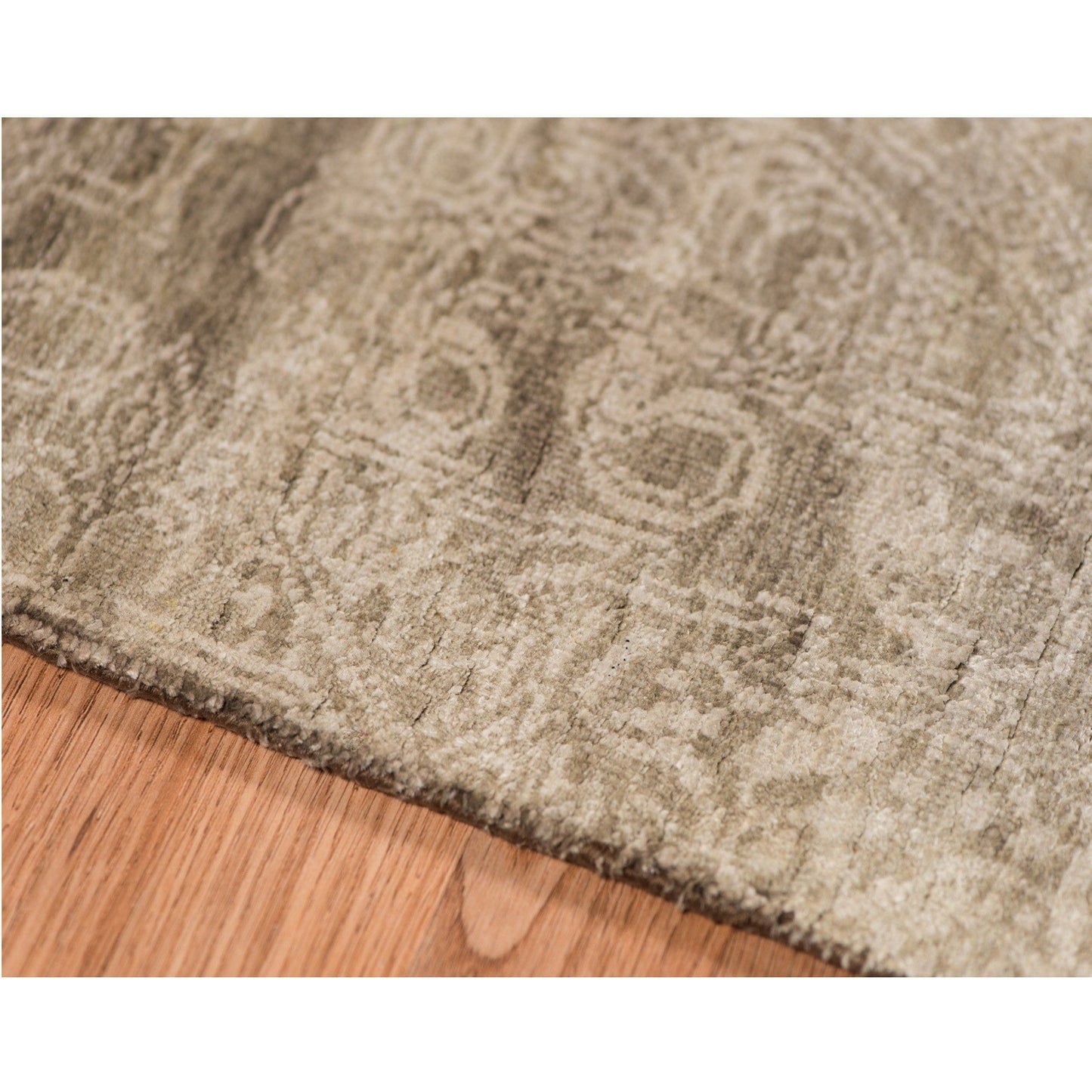 8' X 10' Ombre Brown Distressed Paisley Handmade Area Rug