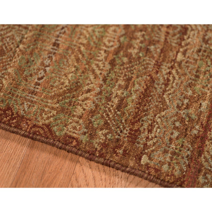 9' X 12' Orange Rust New Zealand Lambs Wool Hand Knotted Area Rug With Fringe