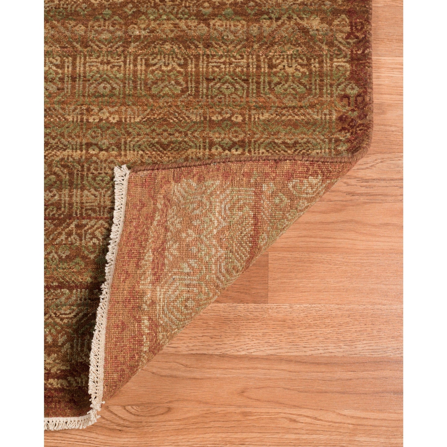 9' X 12' Orange Rust New Zealand Lambs Wool Hand Knotted Area Rug With Fringe