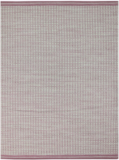 8' X 10' Pink Geometric Flat Weave Wool Blend Area Rug