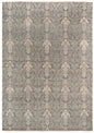 8' X 10' Gray Pearl Wool Damask Handmade Area Rug