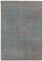 8' X 10' Gray Pearl And Silver New Zealand Lambs Wool Damask Hand Knotted Area Rug With Fringe