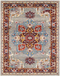 9' X 12' Blue And Maroon Geometric Stain Resistant Area Rug
