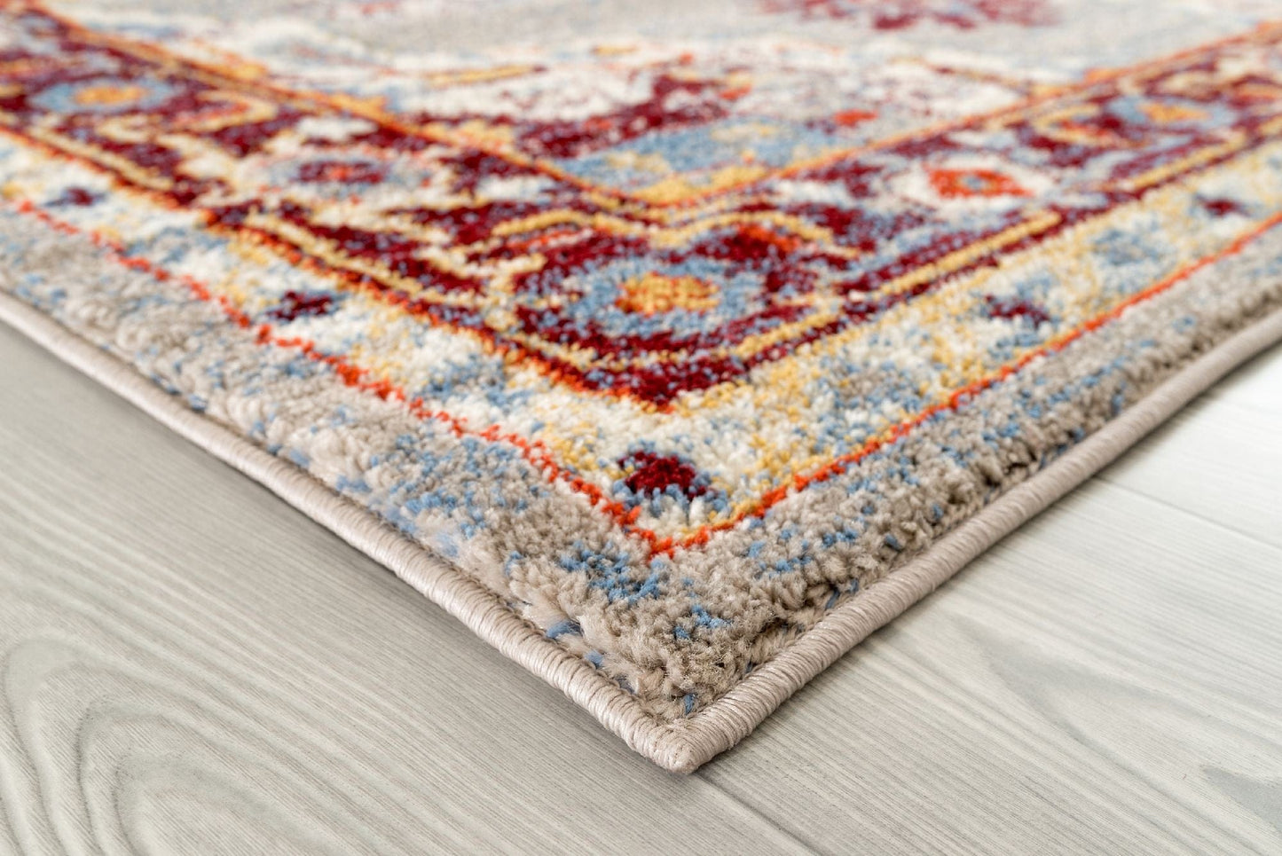 9' X 12' Blue And Maroon Geometric Stain Resistant Area Rug