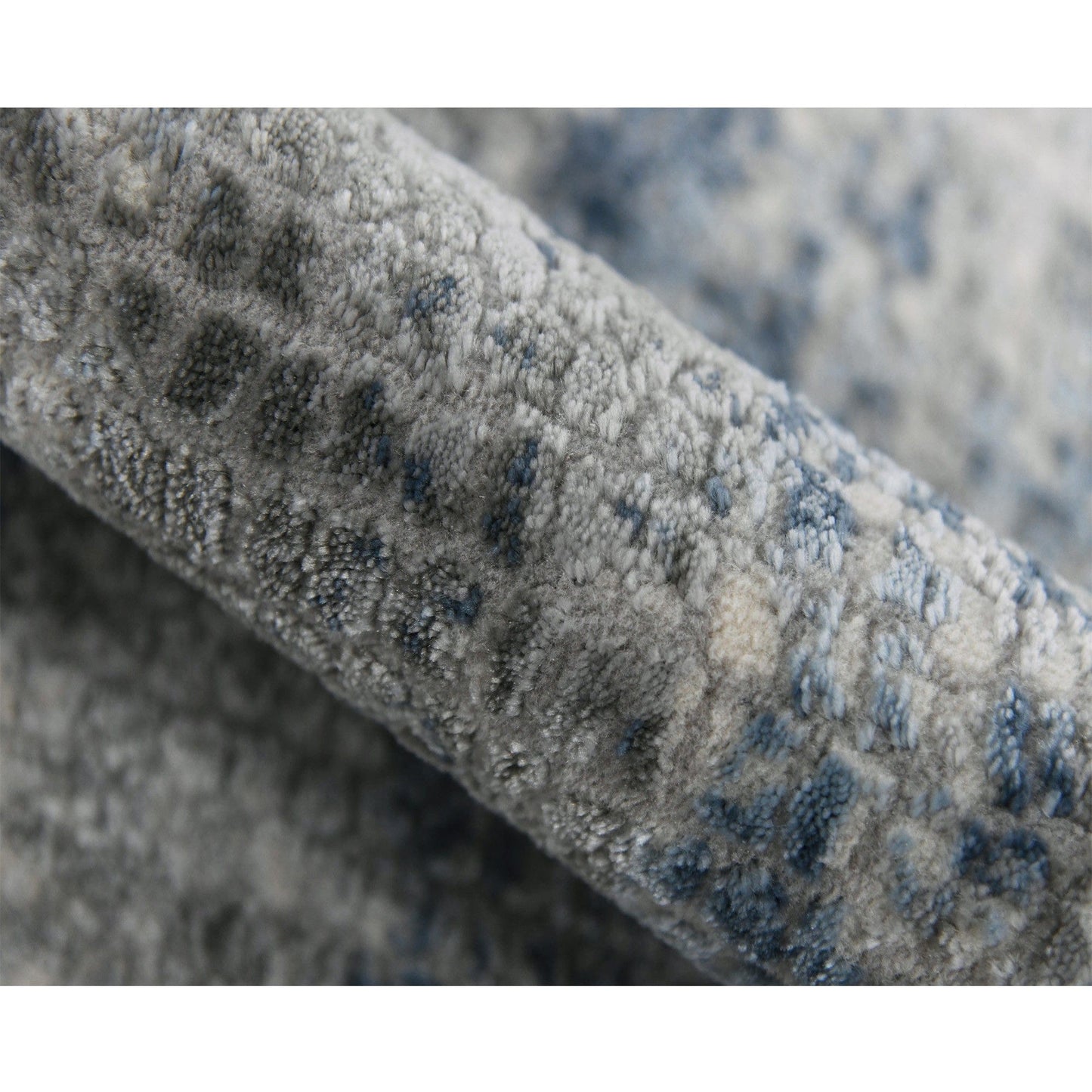 9' X 12' Blue Ivory And Gray Abstract Area Rug