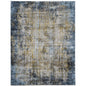 9' X 12' Blue And Gold Abstract Area Rug