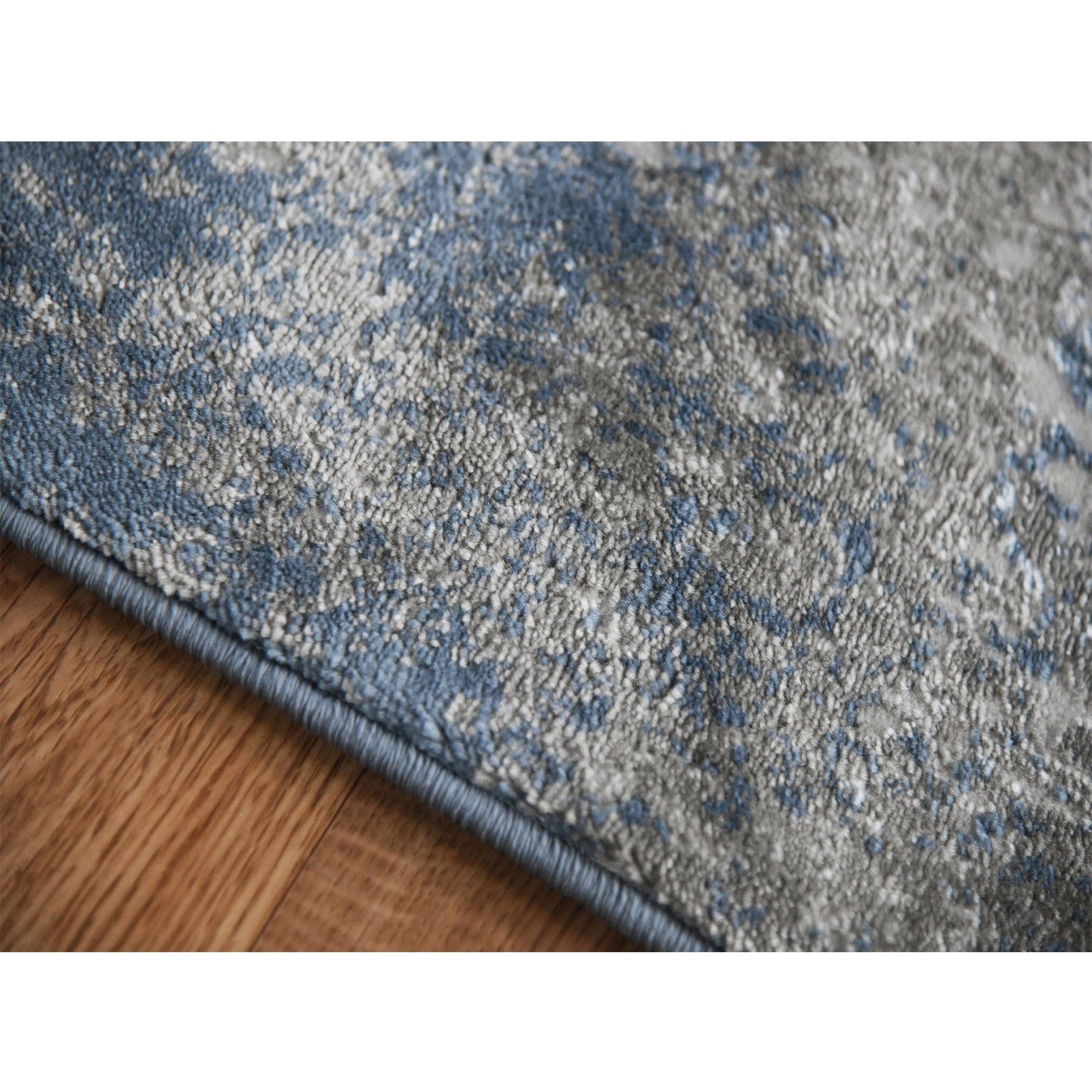 9' X 12' Blue And Gray Abstract Power Loom Area Rug