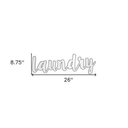 White And Gray Metal Laundry Room Wall Decor