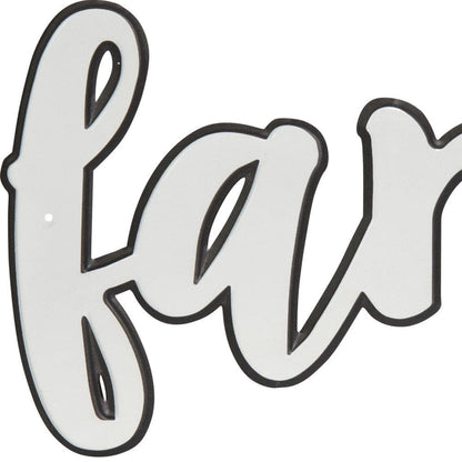 White And Black Metal Family Wall Decor