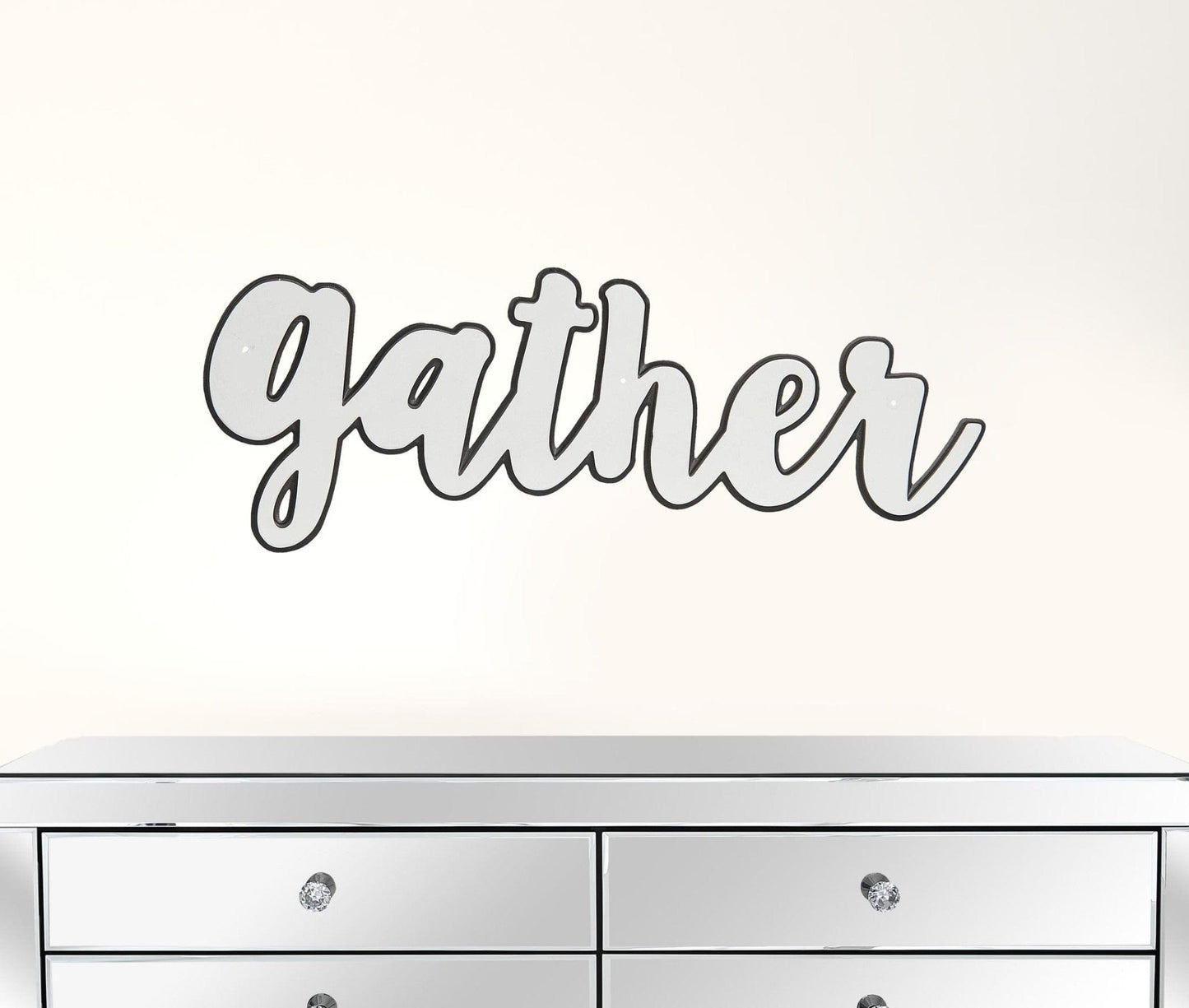 White And Black Metal Gather Wall Decor