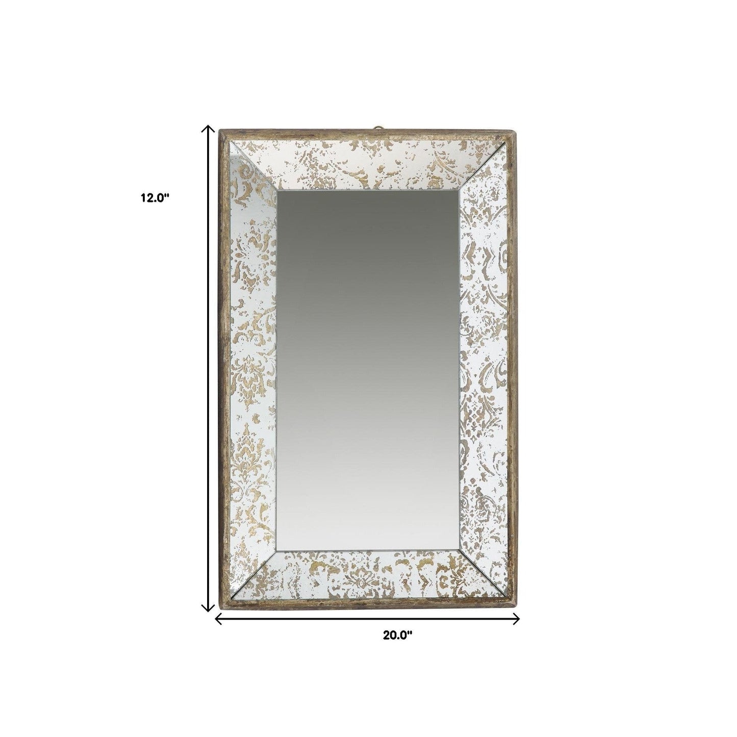 12" x 20" Rectangle Vintage Style Wall Mounted Accent Mirror