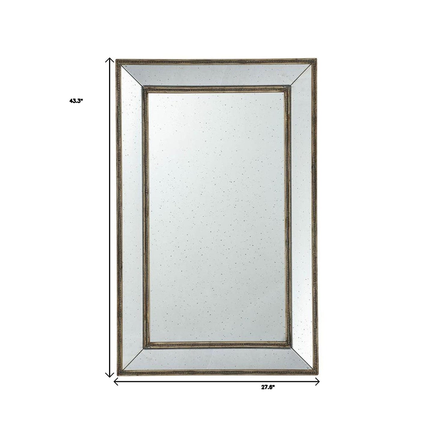 43" x 28" Rectangle Vintage Style Wall Mounted Accent Mirror