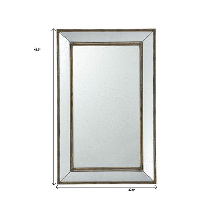 43" x 28" Rectangle Vintage Style Wall Mounted Accent Mirror