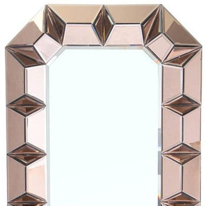24" Rose Gold Geometric Frame Wall Mounted Accent Mirror Framed