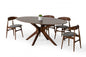 75" Walnut Finish Oval Wood Dining Table
