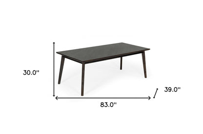 83" Dark Brown Sleek Rectangular Wood Dining Table