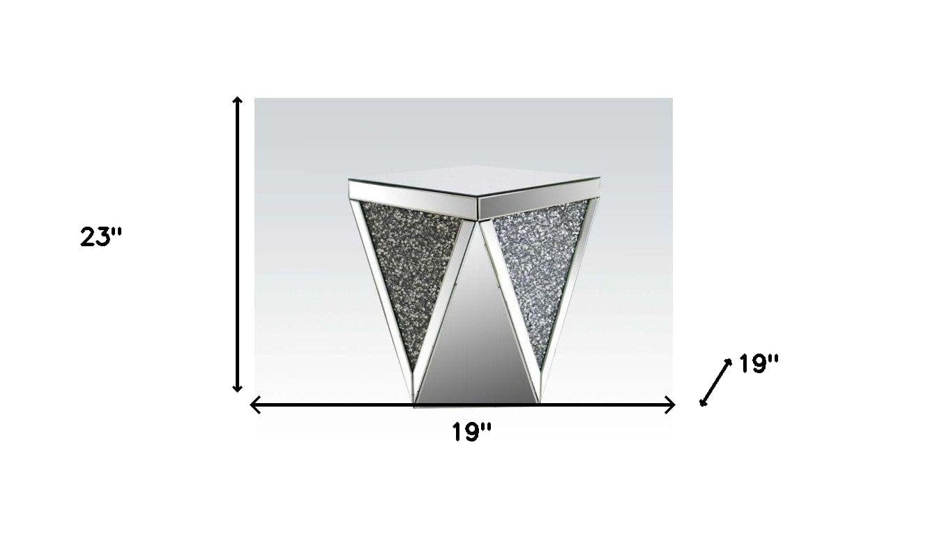 23" Mirrored Square End Table