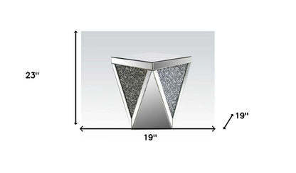 23" Mirrored Square End Table