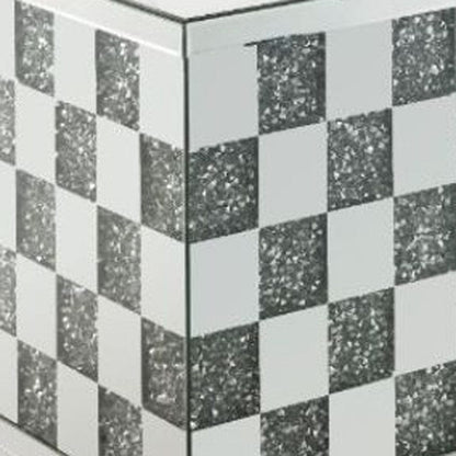 24" Mirrored And Manufactured Wood Octagon End Table