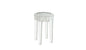24" Silver And Clear Glass Round Mirrored End Table