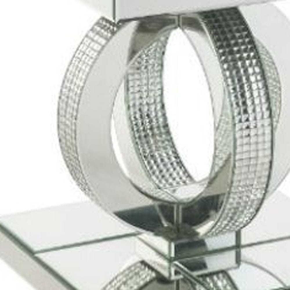 20" Silver Glass Square Mirrored End Table