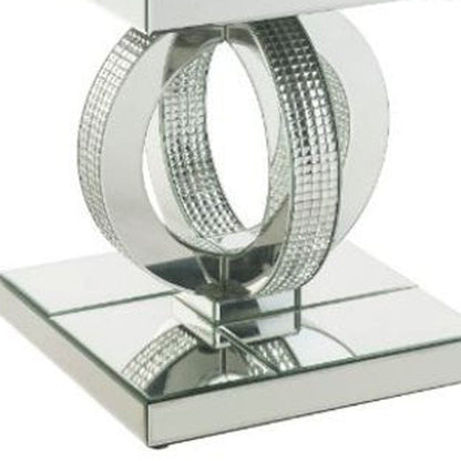 20" Silver Glass Square Mirrored End Table