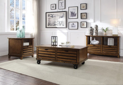 26" Oak Manufactured Wood Square End Table