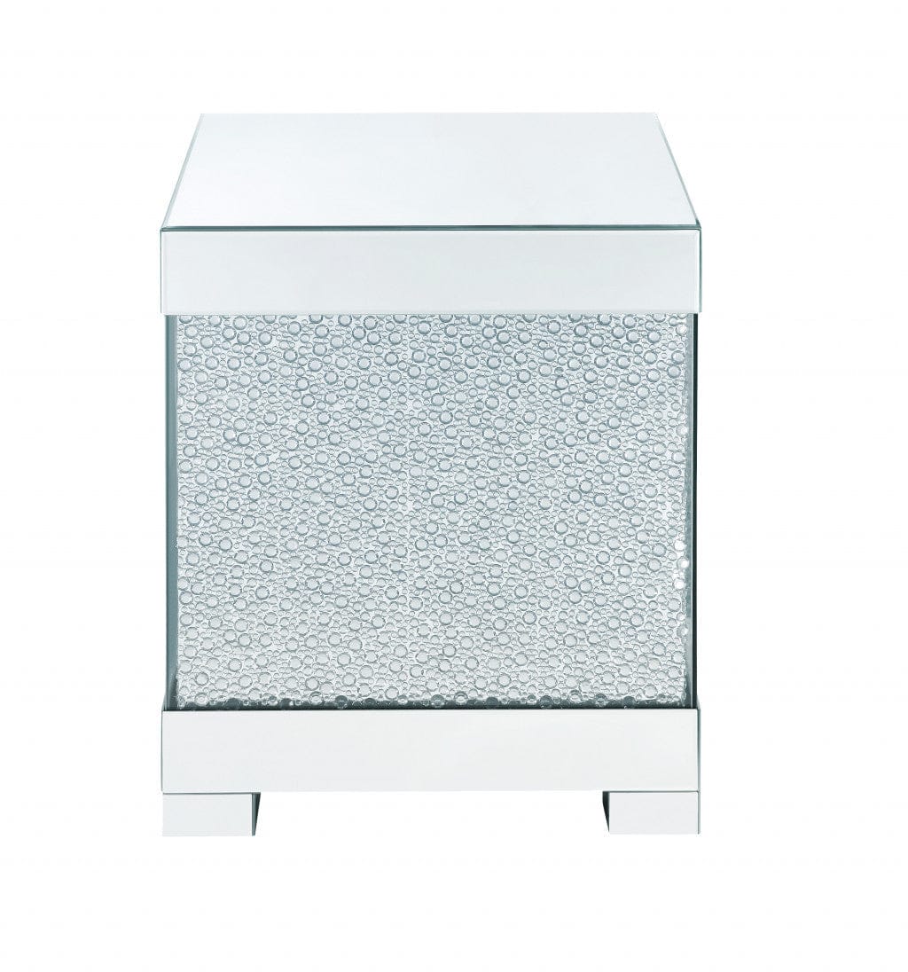 24" Mirrored Square End Table
