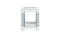 24" Clear Glass And Mirrored Square End Table With Shelf