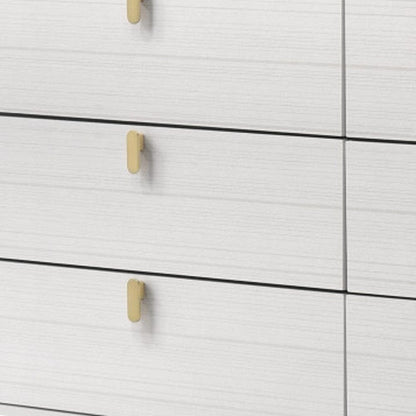 58" White and Gold Six Drawer Double Dresser
