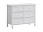 39" White Manufactured Wood Six Drawer Standard Dresser
