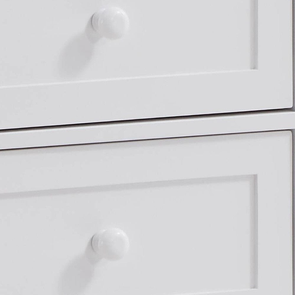 39" White Manufactured Wood Six Drawer Standard Dresser