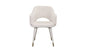 22" Cream Velvet And Gold Solid Color Parsons Chair
