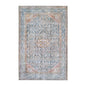 5' X 8' Latte and Blue Oriental Medallion Stain Resistant Area Rug