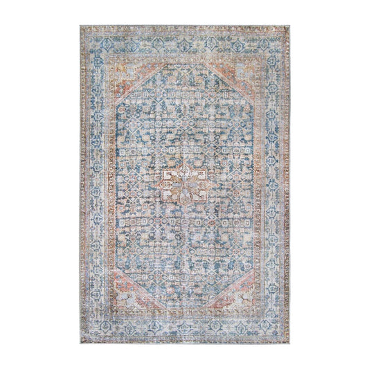 7' X 9' Latte Oriental Medallion Stain Resistant Area Rug