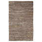 5' X 8' Desert Taupe Striped Handmade Leather Area Rug